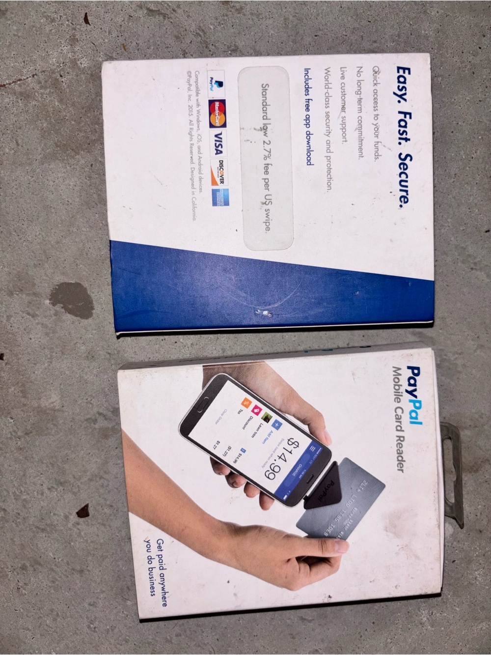 2 Pk- PayPal Mobile Card Reader - White and Blue